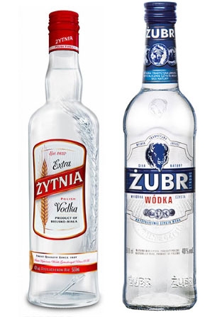 Nowe opakowania wódki Żubr i Żytnia