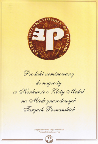 Nominacja do nagrody w Konkursie o Złoty Medal na Międzynarodowych Targach Poznańskich TAROPAK 2008