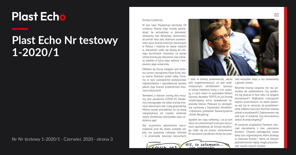 Plast Echo Nr testowy 1-2020/1, Czerwiec 2020, s. 3