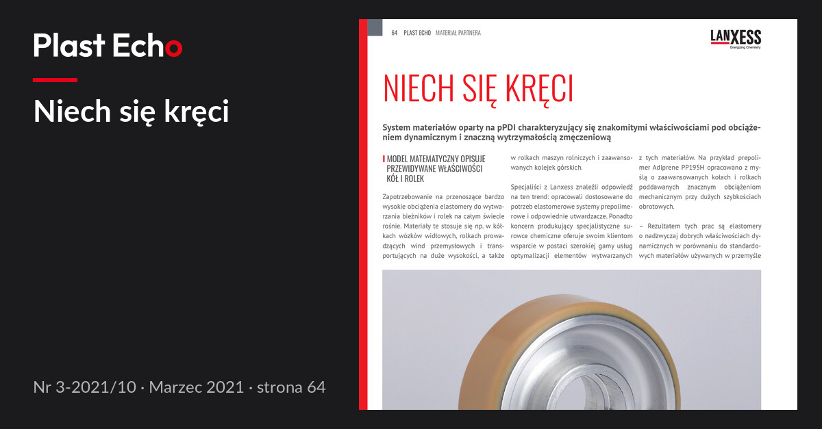 Niech się kręci | Plast Echo 3-2021/10, Marzec 2021, s. 64