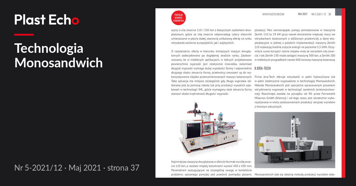 Technologia Monosandwich | Plast Echo 5-2021/12, Maj 2021, s. 37