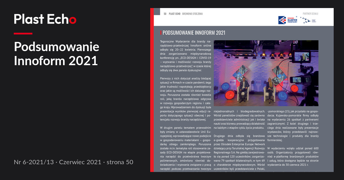 Podsumowanie Innoform 2021 | Plast Echo 6-2021/13, Czerwiec 2021, s. 50