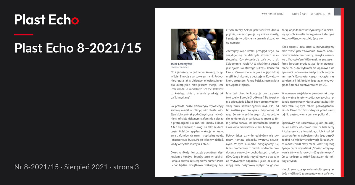 Plast Echo 8-2021/15, Sierpień 2021, s. 3