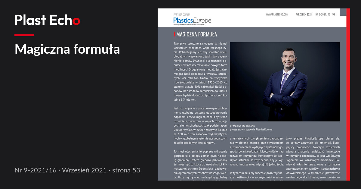 Magiczna formuła | Plast Echo 9-2021/16, Wrzesień 2021, s. 53