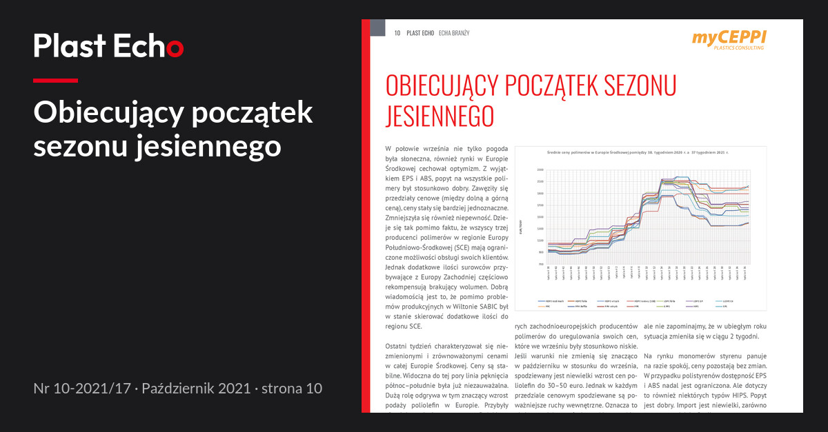 Obiecujący początek sezonu jesiennego | Plast Echo 10-2021/17, Październik 2021, s. 10
