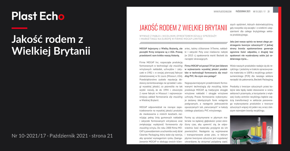 Jakość rodem z Wielkiej Brytanii | Plast Echo 10-2021/17, Październik 2021, s. 21
