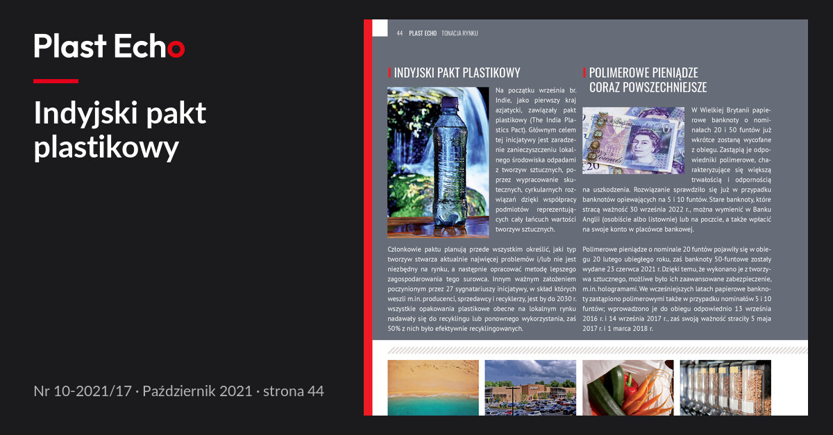 Indyjski pakt plastikowy | Plast Echo 10-2021/17, Październik 2021, s. 44