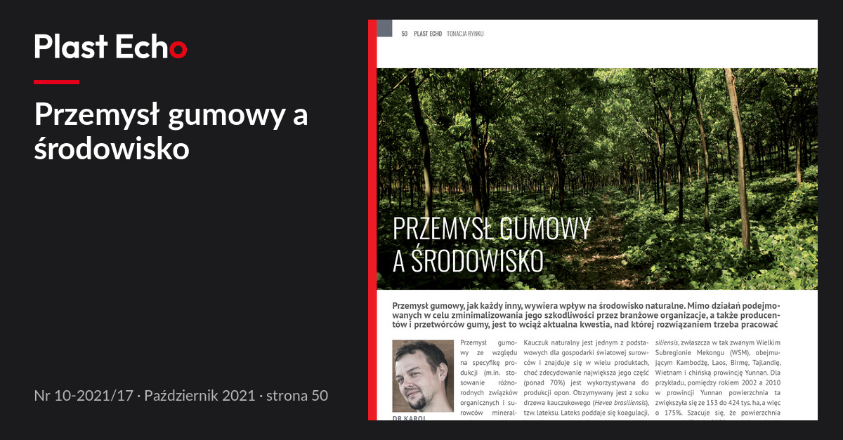 Przemysł gumowy a środowisko | Plast Echo 10-2021/17, Październik 2021, s. 50