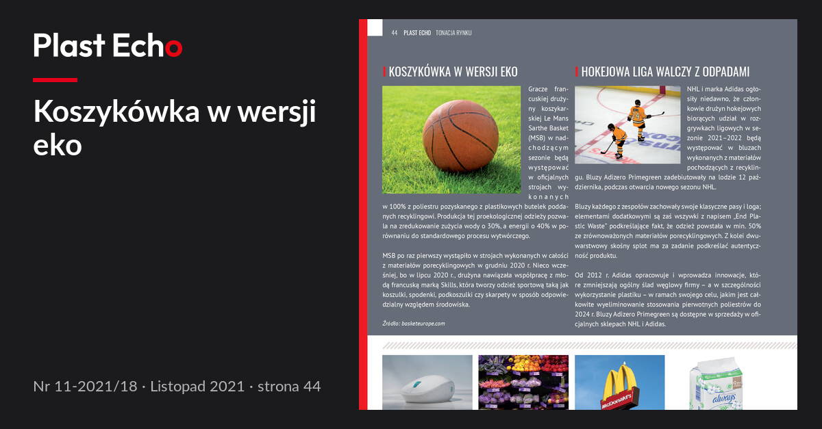 Koszykówka w wersji eko | Plast Echo 11-2021/18, Listopad 2021, s. 44