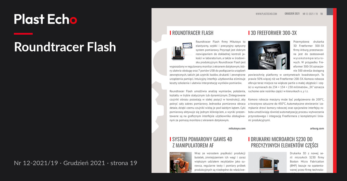 Roundtracer Flash | Plast Echo 12-2021/19, Grudzień 2021, s. 19