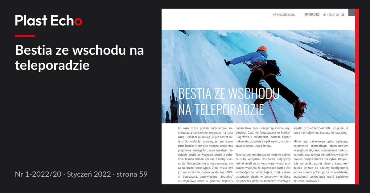 Bestia ze wschodu na teleporadzie | Plast Echo 1-2022/20, Styczeń 2022, s. 59