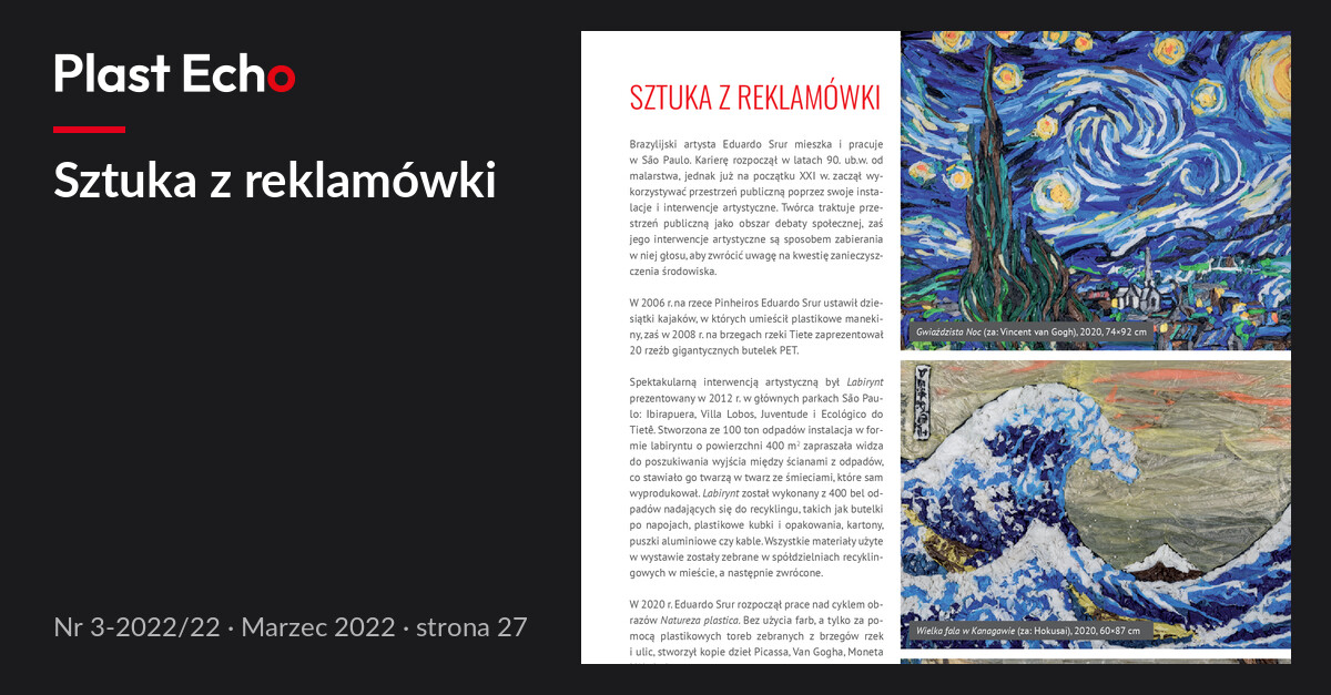 Sztuka z reklamówki | Plast Echo 3-2022/22, Marzec 2022, s. 27