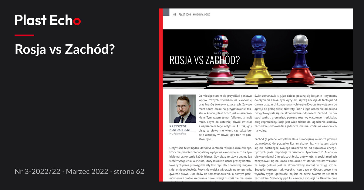 Rosja vs Zachód? | Plast Echo 3-2022/22, Marzec 2022, s. 62