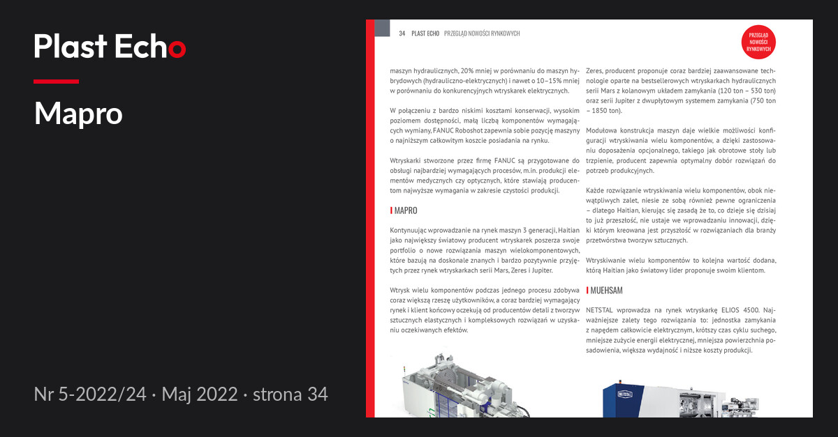 Mapro | Plast Echo 5-2022/24, Maj 2022, s. 34