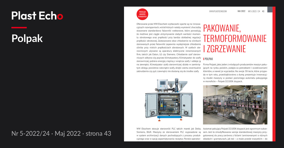 Polpak | Plast Echo 5-2022/24, Maj 2022, s. 43