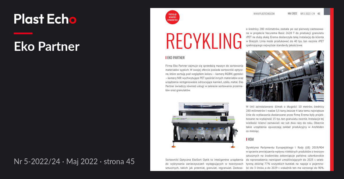 Eko Partner | Plast Echo 5-2022/24, Maj 2022, s. 45