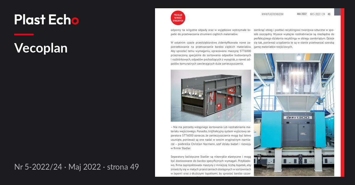 Vecoplan | Plast Echo 5-2022/24, Maj 2022, s. 49