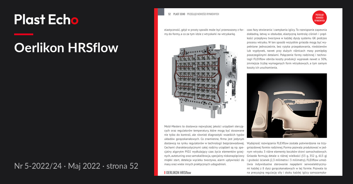 Oerlikon HRSflow | Plast Echo 5-2022/24, Maj 2022, s. 52