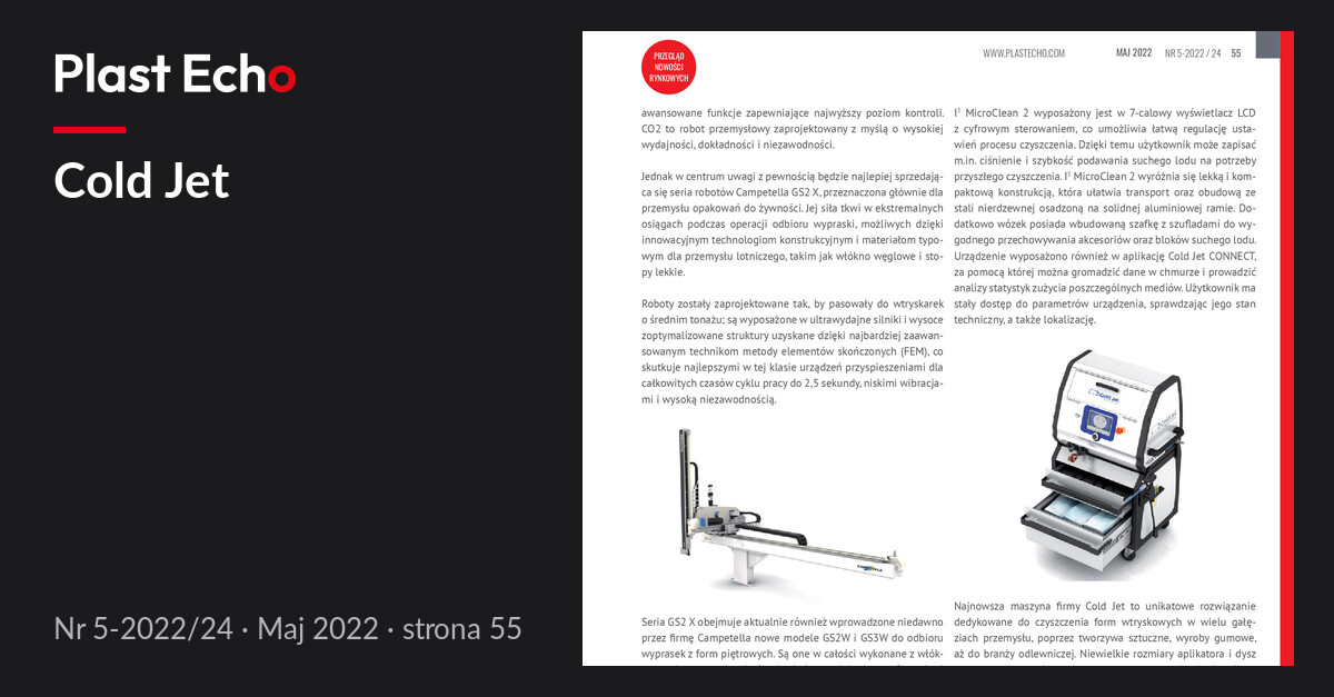 Cold Jet | Plast Echo 5-2022/24, Maj 2022, s. 55