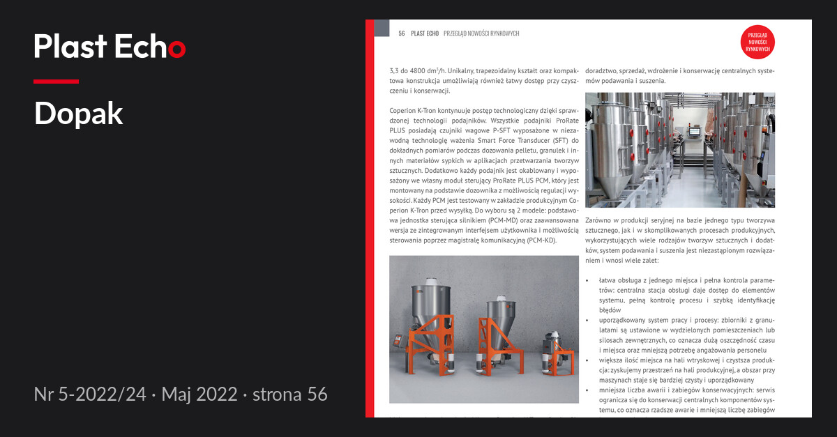 Dopak | Plast Echo 5-2022/24, Maj 2022, s. 56