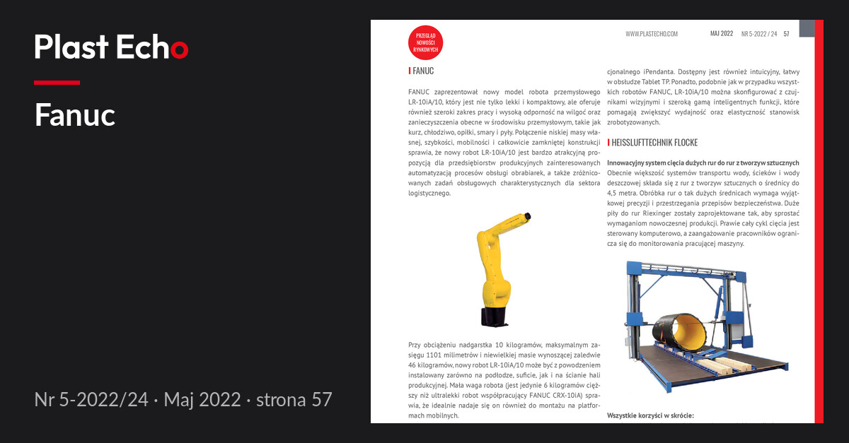 Fanuc | Plast Echo 5-2022/24, Maj 2022, s. 57