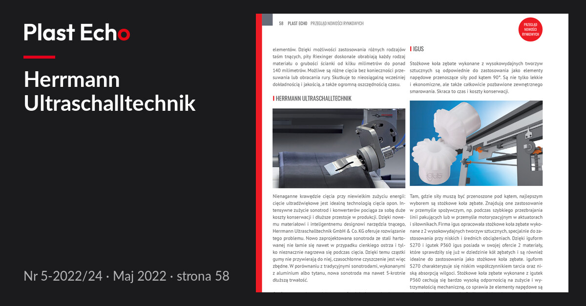Herrmann Ultraschalltechnik | Plast Echo 5-2022/24, Maj 2022, s. 58