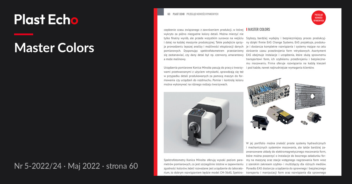 Master Colors | Plast Echo 5-2022/24, Maj 2022, s. 60