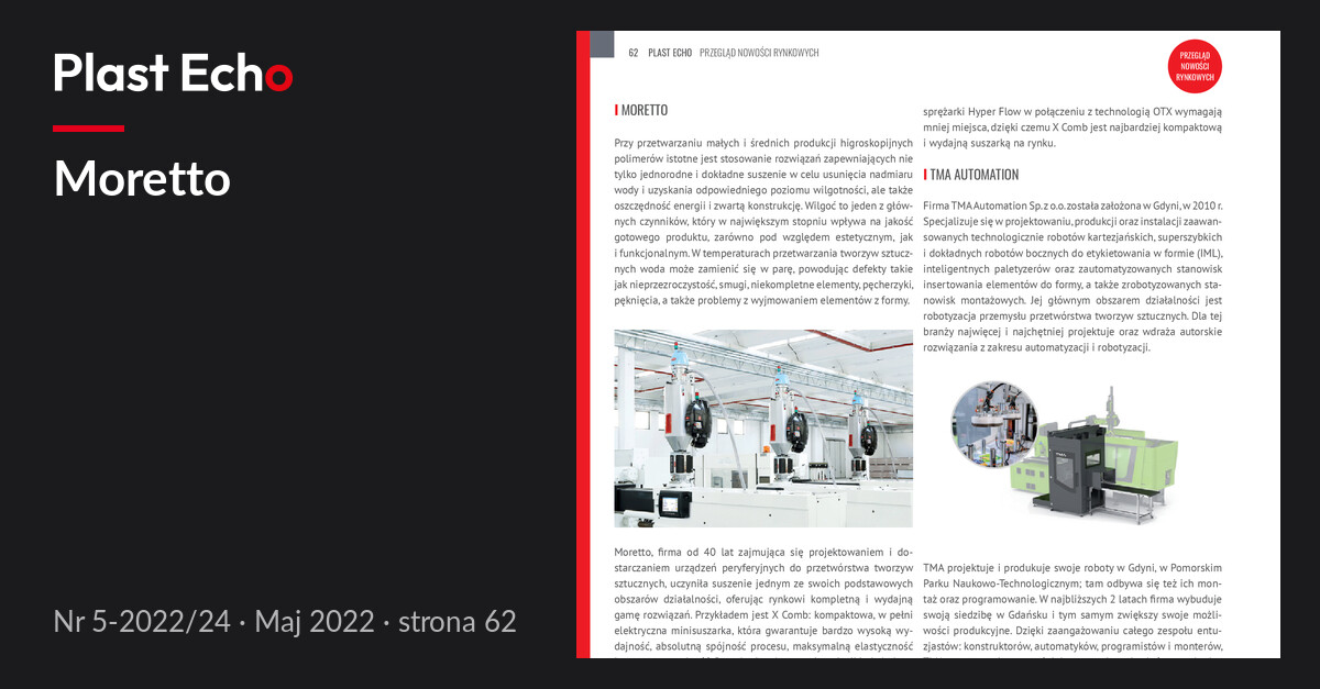 Moretto | Plast Echo 5-2022/24, Maj 2022, s. 62