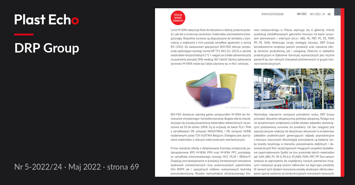 DRP Group | Plast Echo 5-2022/24, Maj 2022, s. 69