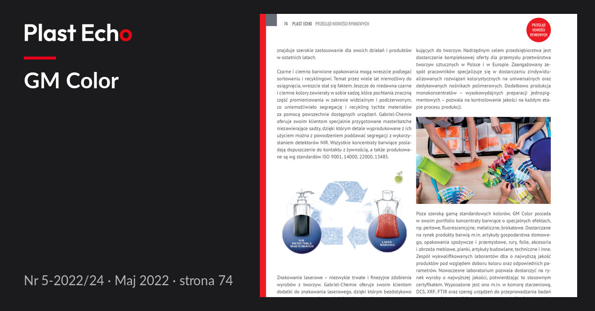 GM Color | Plast Echo 5-2022/24, Maj 2022, s. 74