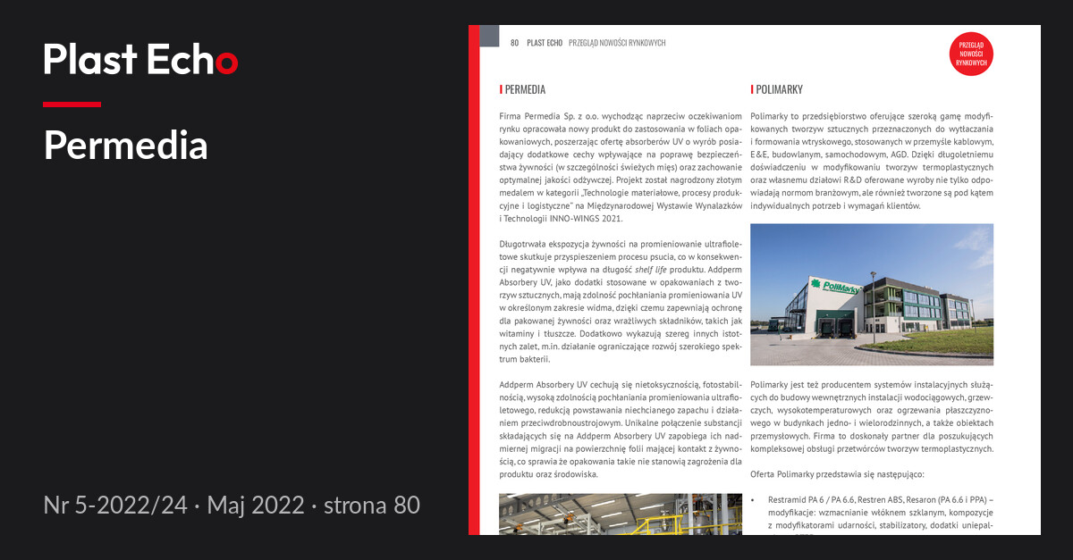 Permedia | Plast Echo 5-2022/24, Maj 2022, s. 80