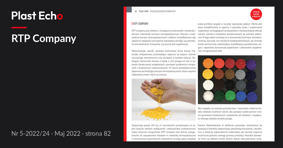 RTP Company | Plast Echo 5-2022/24, Maj 2022, s. 82