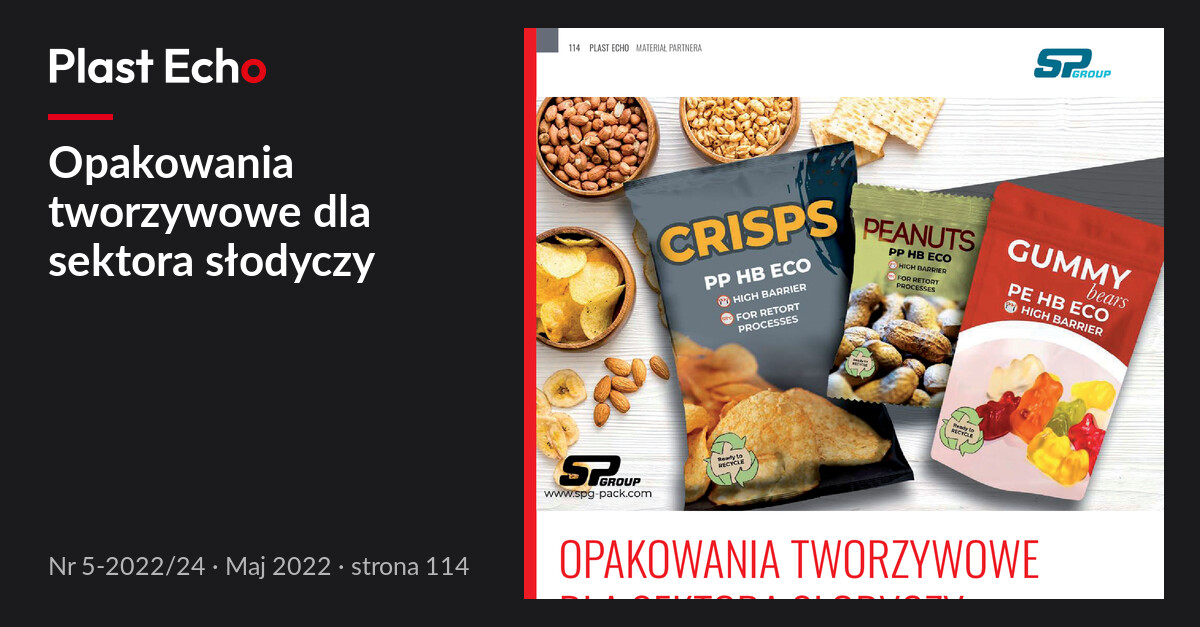 Opakowania tworzywowe dla sektora słodyczy | Plast Echo 5-2022/24, Maj 2022, s. 114