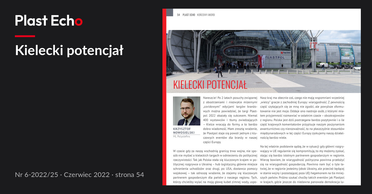 Kielecki potencjał | Plast Echo 6-2022/25, Czerwiec 2022, s. 54