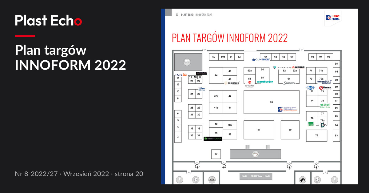 Plan targów INNOFORM 2022 | Plast Echo 8-2022/27, Wrzesień 2022, s. 20