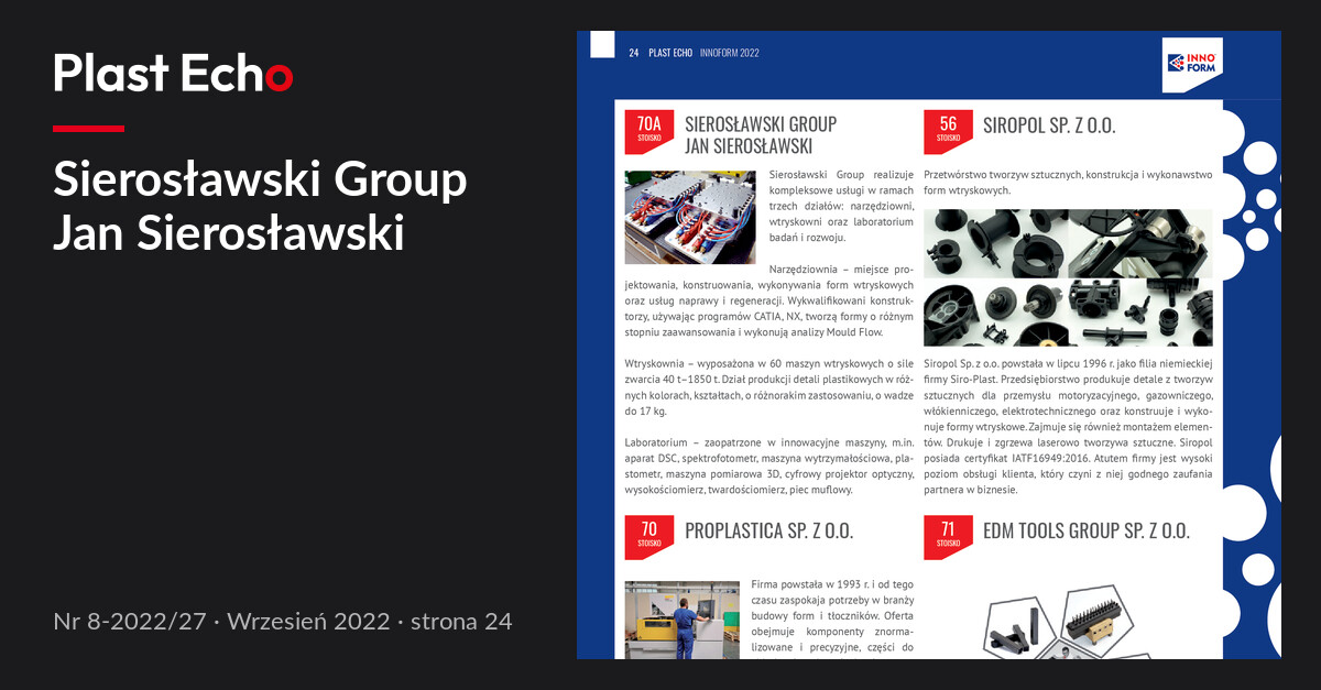 Sierosławski Group Jan Sierosławski | Plast Echo 8-2022/27, Wrzesień 2022, s. 24