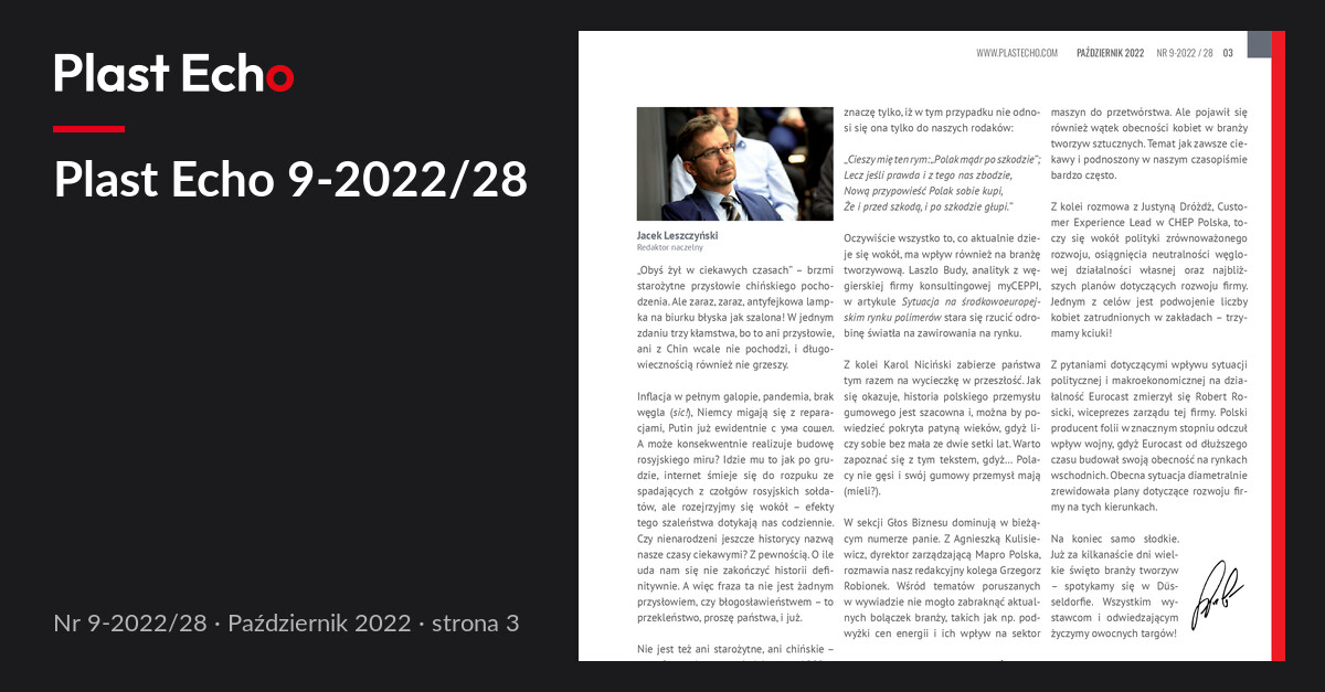 Plast Echo 9-2022/28, Październik 2022, s. 3
