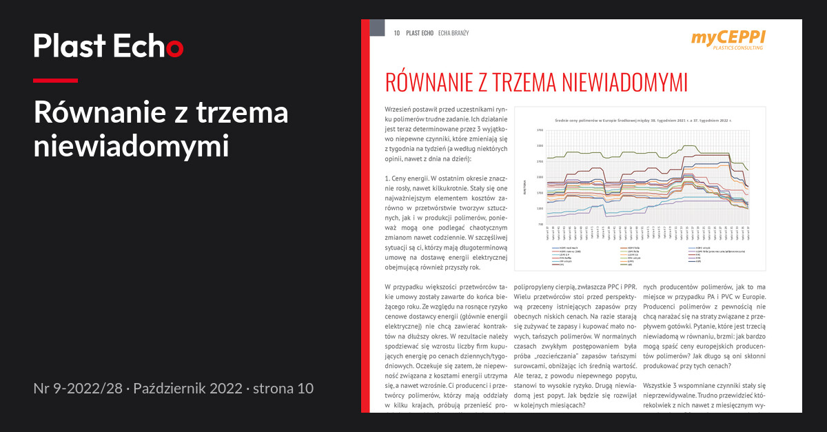 Równanie z trzema niewiadomymi | Plast Echo 9-2022/28, Październik 2022, s. 10