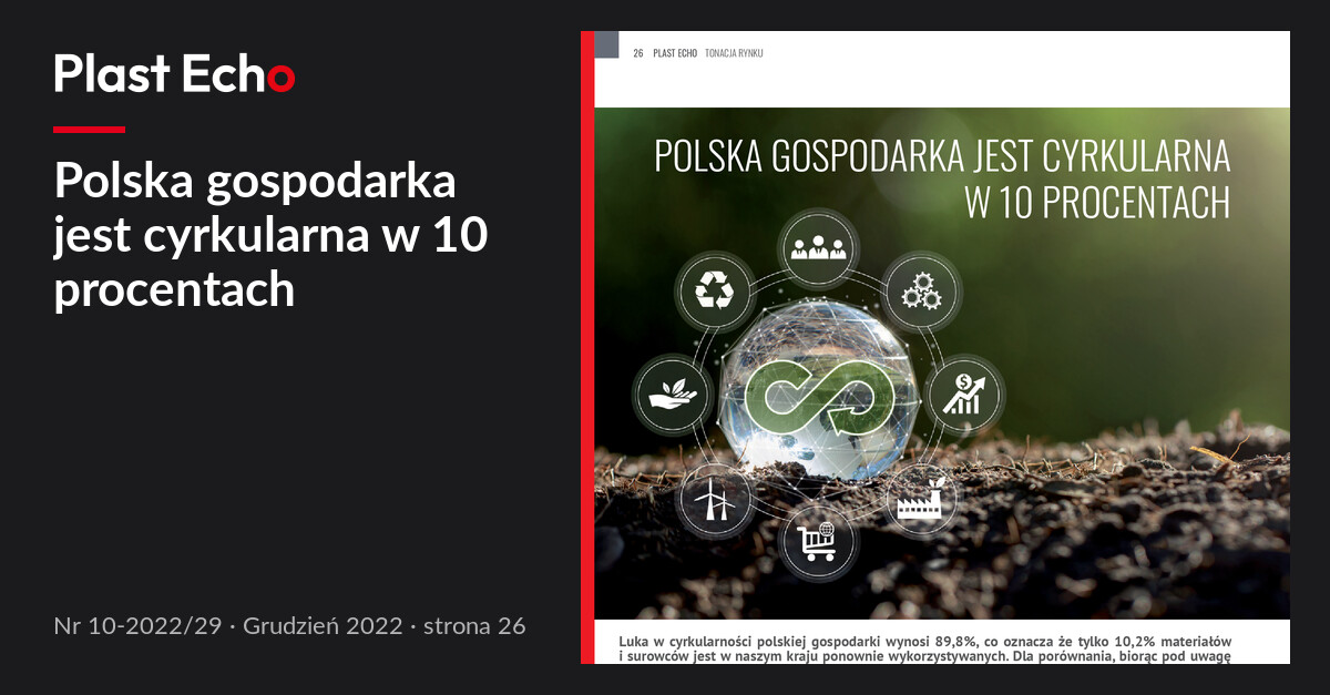 Polska gospodarka jest cyrkularna w 10 procentach | Plast Echo 10-2022/29, Grudzień 2022, s. 26