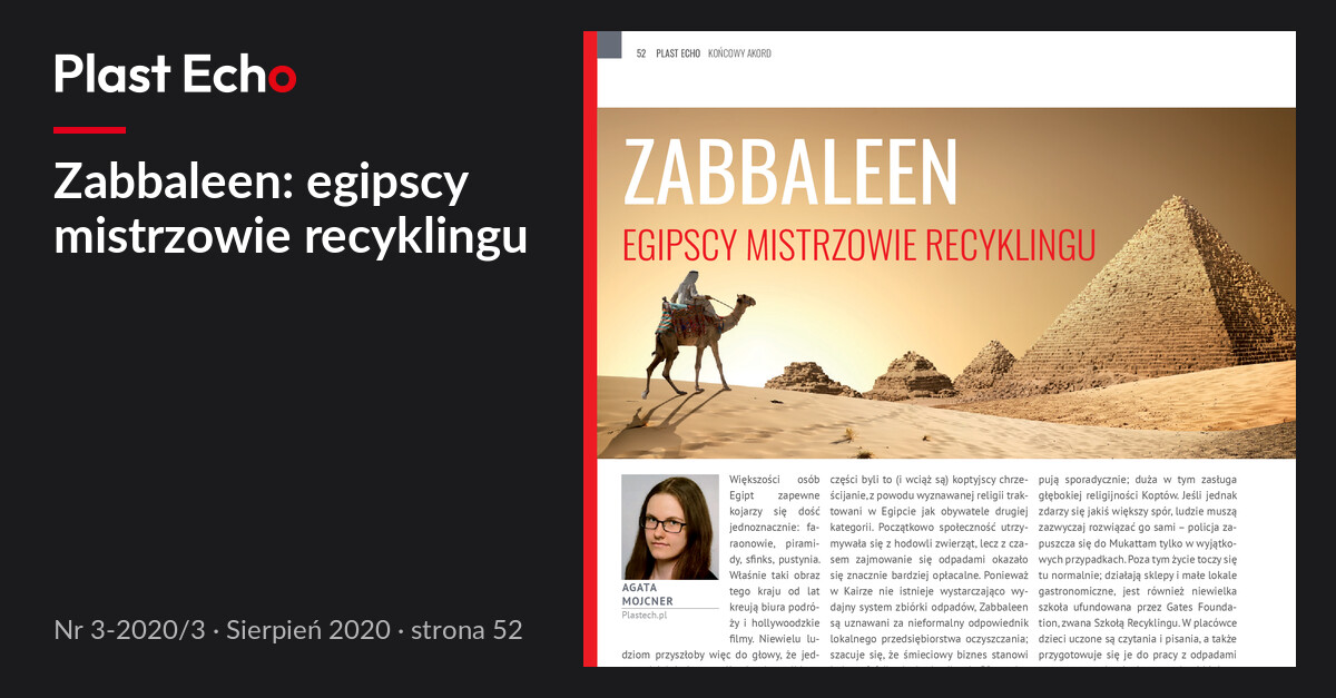 Zabbaleen: egipscy mistrzowie recyklingu | Plast Echo 3-2020/3, Sierpień 2020, s. 52