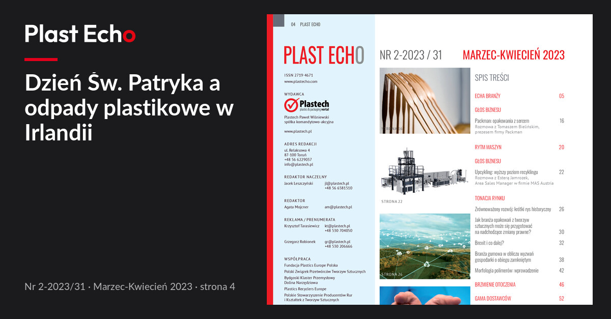Dzień Św. Patryka a odpady plastikowe w Irlandii | Plast Echo 2-2023/31, Marzec-Kwiecień 2023, s. 4