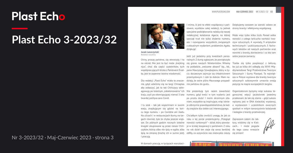 Plast Echo 3-2023/32, Maj-Czerwiec 2023, s. 3