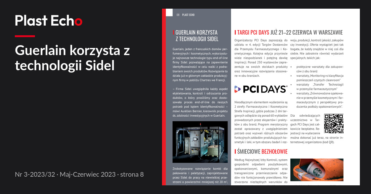 Guerlain korzysta z technologii Sidel | Plast Echo 3-2023/32, Maj-Czerwiec 2023, s. 8