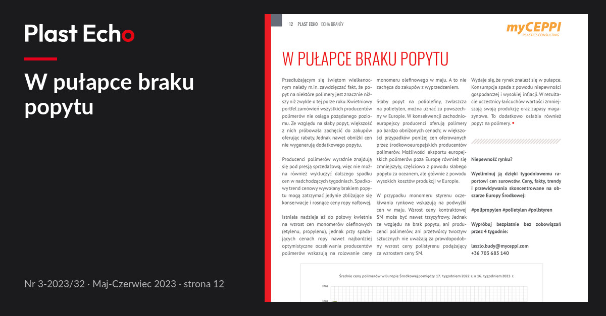 W pułapce braku popytu | Plast Echo 3-2023/32, Maj-Czerwiec 2023, s. 12