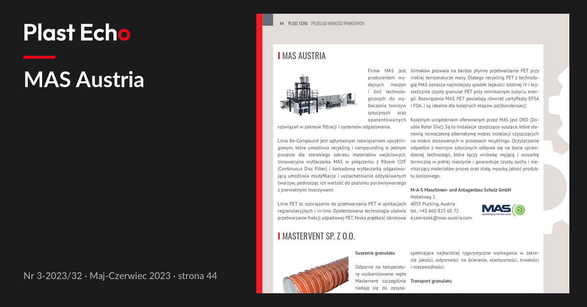 MAS Austria | Plast Echo 3-2023/32, Maj-Czerwiec 2023, s. 44