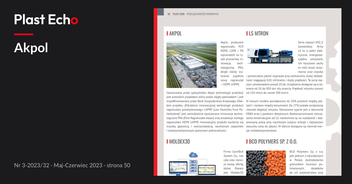 Akpol | Plast Echo 3-2023/32, Maj-Czerwiec 2023, s. 50