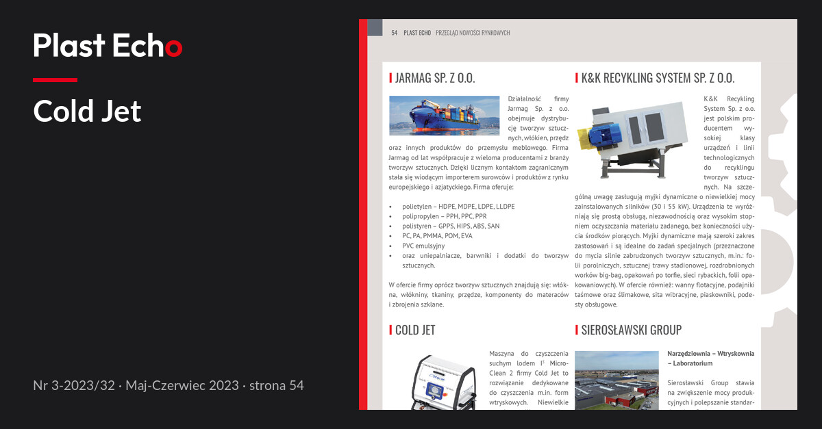 Cold Jet | Plast Echo 3-2023/32, Maj-Czerwiec 2023, s. 54