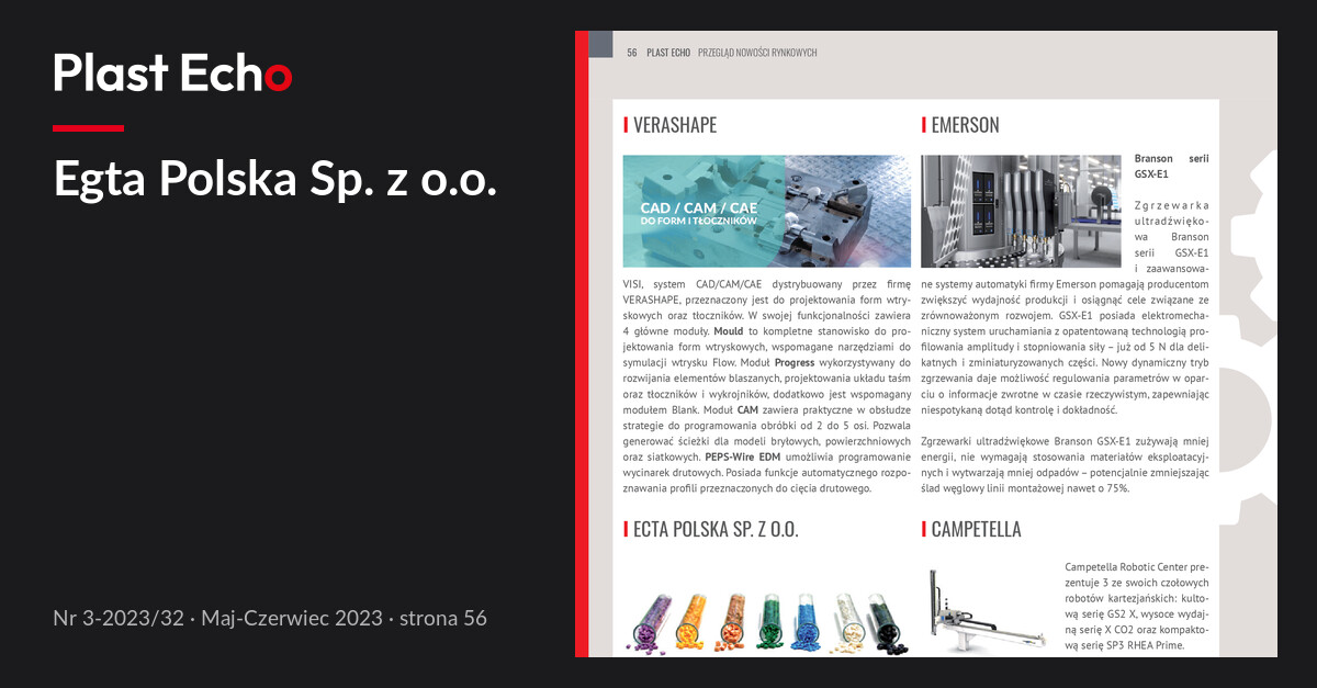 Egta Polska Sp. z o.o. | Plast Echo 3-2023/32, Maj-Czerwiec 2023, s. 56