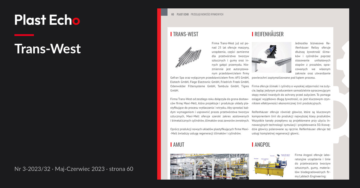 Trans-West | Plast Echo 3-2023/32, Maj-Czerwiec 2023, s. 60