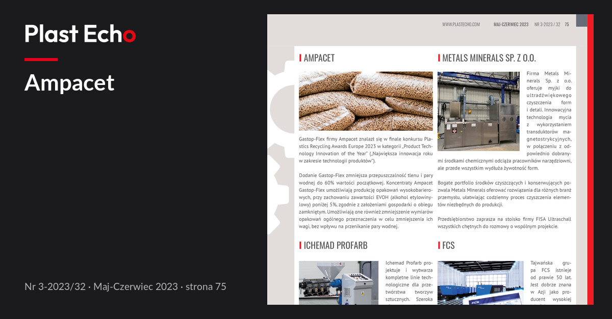 Ampacet | Plast Echo 3-2023/32, Maj-Czerwiec 2023, s. 75